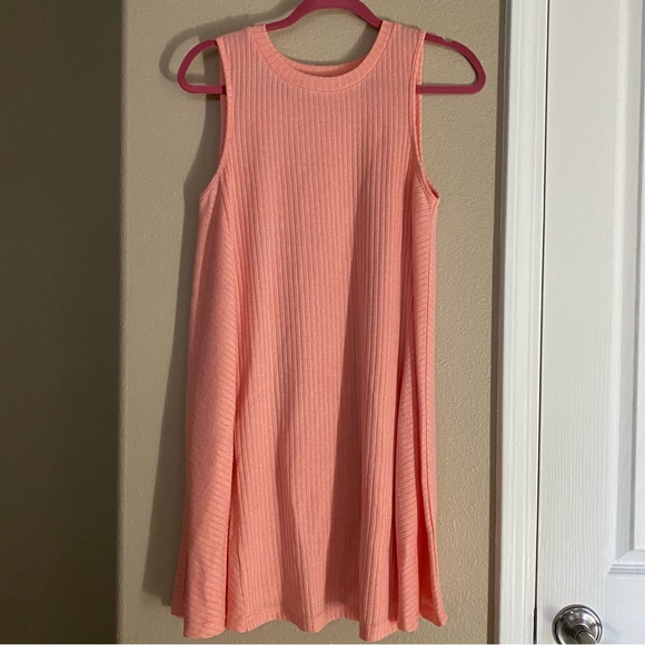 Boutique Dresses & Skirts - BOUTIQUE Peach Sleeveless Sweater Ribbed Tank Dress